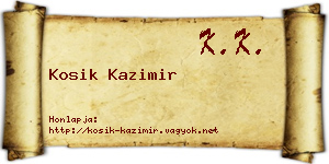 Kosik Kazimir névjegykártya